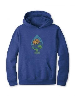 Stio Kids' Pinecone Globe Hoodie -Stio Shop Online Kids Globe Hoodie Heather Royal Heather