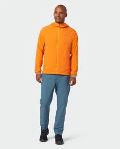 Stio Men's Alpiner Hooded Jacket -Stio Shop Online M Alpiner Hooded Jacket Orange Peel 1 Full