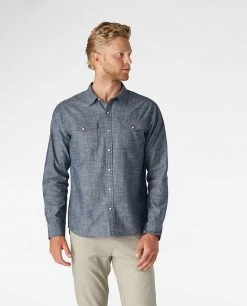 Stio Men's Ashton Chambray Shirt - Past Season -Stio Shop Online M Ashton Chambray Shirt Dark Chambray 1 76bd9be2 b6af 43fb 88a5 c4055d1752a2