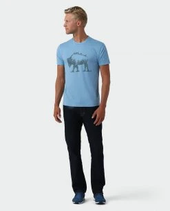 Stio Men's Bison Perch Tee -Stio Shop Online M Bison Perch Tee Light Blue Heather 3