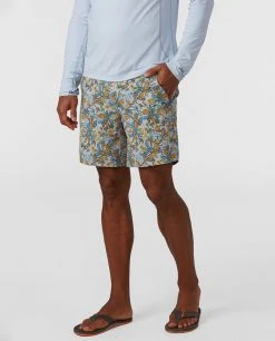 Stio Men's CFS Board Short - 16" -Stio Shop Online M CFS Board Short Quiet Gray Floral 16 1