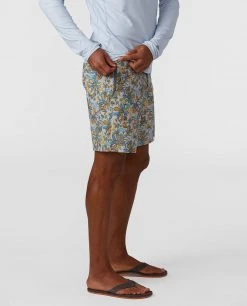 Stio Men's CFS Board Short - 16" -Stio Shop Online M CFS Board Short Quiet Gray Floral 16 2