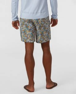 Stio Men's CFS Board Short - 16" -Stio Shop Online M CFS Board Short Quiet Gray Floral 16 3