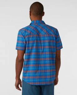 Stio Men's Eddy Shirt SS -Stio Shop Online M Eddy Shirt SS Blue Jolt Plaid 2