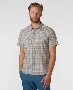 Stio Men's Eddy Shirt SS -Stio Shop Online M Eddy Shirt SS Pebble Plaid 1