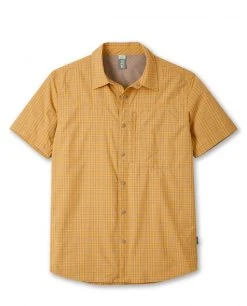 Stio Men's Hagen Trail Shirt -Stio Shop Online M Hagen Trail Shirt Amber Resin Plaid