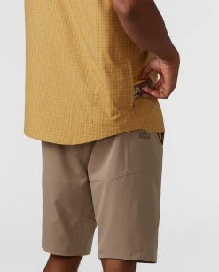 Stio Men's Hagen Trail Shirt -Stio Shop Online M Hagen Trail Shirt Amber Resin Plaid 4
