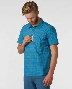 Stio Men's Hagen Trail Shirt -Stio Shop Online M Hagen Trail Shirt River Shimmer Plaid 2