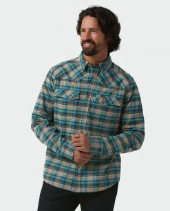 Stio Men's Junction Midweight Flannel Shirt -Stio Shop Online M Junction Midweight Flannel Shirt Deep Delta Plaid 2