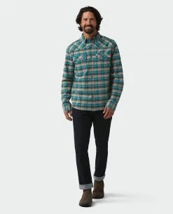 Stio Men's Junction Midweight Flannel Shirt -Stio Shop Online M Junction Midweight Flannel Shirt Deep Delta Plaid 4