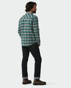 Stio Men's Junction Midweight Flannel Shirt -Stio Shop Online M Junction Midweight Flannel Shirt Deep Delta Plaid 5