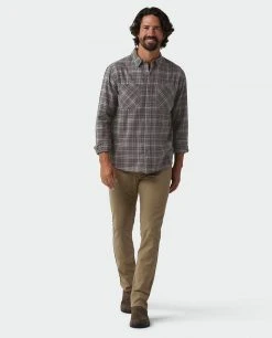 Stio Men's Miter Lightweight Flannel Shirt -Stio Shop Online M Miter Lightweight Flannel Shirt Basalt Plaid 3