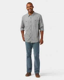 Stio Men's Miter Lightweight Flannel Shirt -Stio Shop Online M Miter Lightweight Flannel Shirt Moon Dust Heather 3