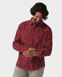 Stio Men's Miter Lightweight Flannel Shirt -Stio Shop Online M Miter Lightweight Flannel Shirt Roasted Beet Plaid 2