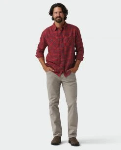 Stio Men's Miter Lightweight Flannel Shirt -Stio Shop Online M Miter Lightweight Flannel Shirt Roasted Beet Plaid 4