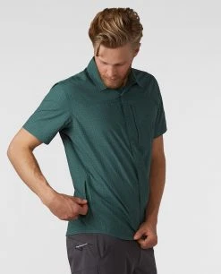 Stio Men's Hagen Trail Shirt -Stio Shop Online M OPR Short Scorched Rock M Hagen Trail Shirt River Thicket Plaid 3