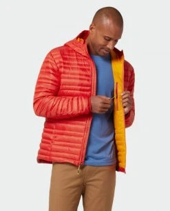 Stio Men's Pinion Down Hooded Jacket -Stio Shop Online M Pinion Hooded Down Jacket Risk Red 6 Top
