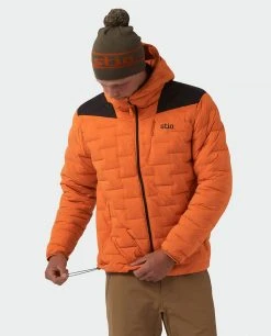 Stio Men's Skillet Stretch Down Hooded Jacket -Stio Shop Online M Skillet Stretch Down Hooded Jacket Basecamp Orange 3