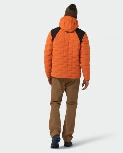 Stio Men's Skillet Stretch Down Hooded Jacket -Stio Shop Online M Skillet Stretch Down Hooded Jacket Basecamp Orange 9