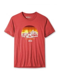 Stio Men's Teton Sunset Tee -Stio Shop Online M Teton Sunset Tee Red Heather