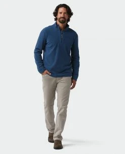 Stio Men's Turpin Fleece Half Zip -Stio Shop Online M Turpin Fleece Half Zip Navy Peony Heather 3