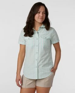Stio Women's Curtis Camp Shirt SS -Stio Shop Online W Curtis Camp Shirt SS Rapid Freeze Plaid 1