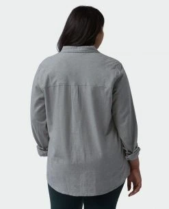 Stio Women's Dovetail Lightweight Flannel Shirt -Stio Shop Online W Dovetail Flannel Shirt Moon Dust Alt 3