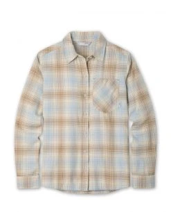 Stio Women's Dovetail Lightweight Flannel Shirt -Stio Shop Online W Dovetail Lightweight Flannel Shirt Bone White Plaid