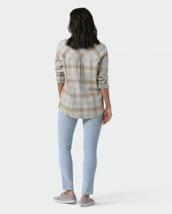 Stio Women's Dovetail Lightweight Flannel Shirt -Stio Shop Online W Dovetail Lightweight Flannel Shirt Bone White Plaid 5