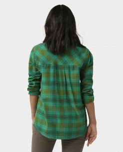 Stio Women's Dovetail Lightweight Flannel Shirt -Stio Shop Online W Dovetail Lightweight Flannel Shirt Greenery Plaid 3