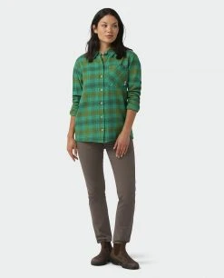 Stio Women's Dovetail Lightweight Flannel Shirt -Stio Shop Online W Dovetail Lightweight Flannel Shirt Greenery Plaid 4