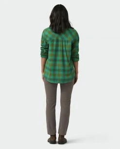 Stio Women's Dovetail Lightweight Flannel Shirt -Stio Shop Online W Dovetail Lightweight Flannel Shirt Greenery Plaid 5