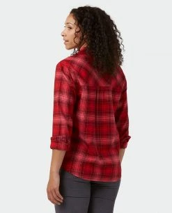 Stio Women's Dovetail Lightweight Flannel Shirt -Stio Shop Online W Dovetail Lightweight Flannel Shirt Pink Elation Plaid 3