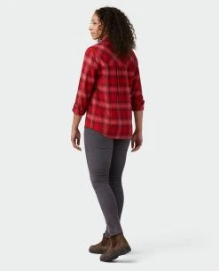 Stio Women's Dovetail Lightweight Flannel Shirt -Stio Shop Online W Dovetail Lightweight Flannel Shirt Pink Elation Plaid 5