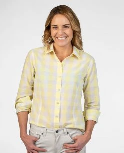 Stio Women's Emery Shirt LS 20 Stio Women's Emery Shirt LS -Stio Shop Online W Emery Shirt LS Lemonade Check 2