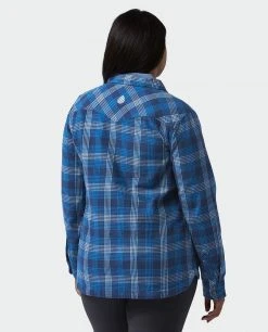 Stio Women's Hutkeeper Flannel Shirt 30 Stio Women's Hutkeeper Flannel Shirt -Stio Shop Online W Hutkeeper Flannel Shirt Mountain Shadow Plaid Alt 4