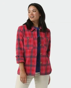 Stio Women's Hutkeeper Flannel Shirt 34 Stio Women's Hutkeeper Flannel Shirt -Stio Shop Online W Hutkeeper Flannel Shirt Pink Elation Plaid 1