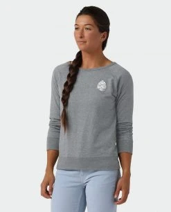 Stio Women's Pinecone Ripple Crewneck -Stio Shop Online W Pinecone Ripple Crewneck Charcoal Heather 1