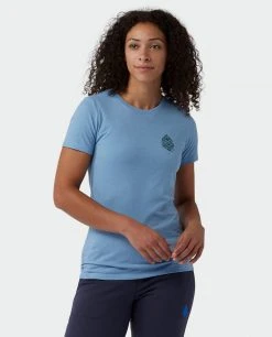 Stio Women's Pinecone Ripple Tee -Stio Shop Online W Pinecone Ripple Tee Light Blue Heather 1