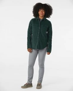 Stio Women's Saratoga Cord Shirt -Stio Shop Online W Saratoga Cord Shirt Treeline Green 4