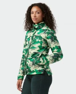 Stio Women's Skycrest Insulated Snap Shirt -Stio Shop Online W Skycrest Snap Shirt Honey Dew Camo 3
