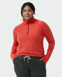 Stio Women's Tipton Tech Half Zip 57 Stio Women's Tipton Tech Half Zip -Stio Shop Online W Tipton Tech Half Zip Risk Red Alt 1