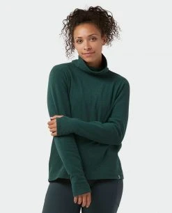 Stio Women's Turpin Fleece Funnel Neck -Stio Shop Online W Turpin Fleece Funnel Neck Treeline Green Heather 1