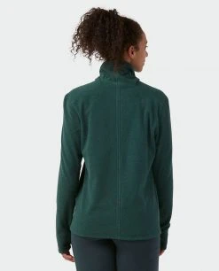 Stio Women's Turpin Fleece Funnel Neck -Stio Shop Online W Turpin Fleece Funnel Neck Treeline Green Heather 4