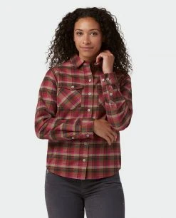 Stio Women's Willow Midweight Flannel Shirt -Stio Shop Online W Willow Midweight Flannel Shirt Backyard Berry Plaid 2