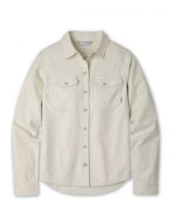 Stio Women's Willow Midweight Flannel Shirt -Stio Shop Online W Willow Midweight Flannel Shirt Bone White Heather