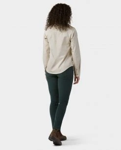 Stio Women's Willow Midweight Flannel Shirt -Stio Shop Online W Willow Midweight Flannel Shirt Bone White Heather 5