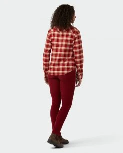 Stio Women's Willow Midweight Flannel Shirt -Stio Shop Online W Willow Midweight Flannel Shirt Sunset Plaid 5